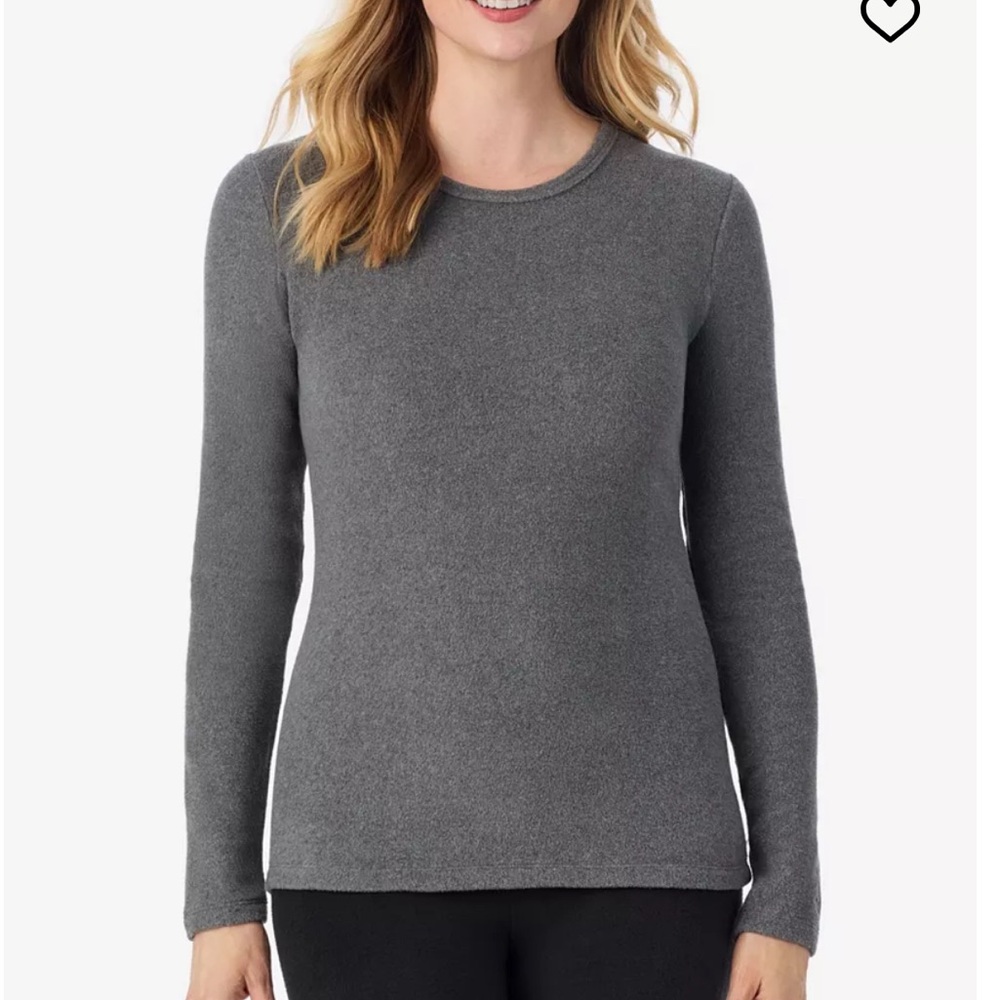 Cuddl Duds Gray Crew Neck Sweater